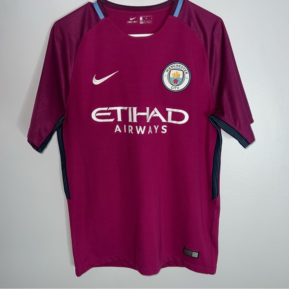 Manchester City Jersey Mens Medium Purple Nike 2017 2018 Football England - Picture 1 of 7